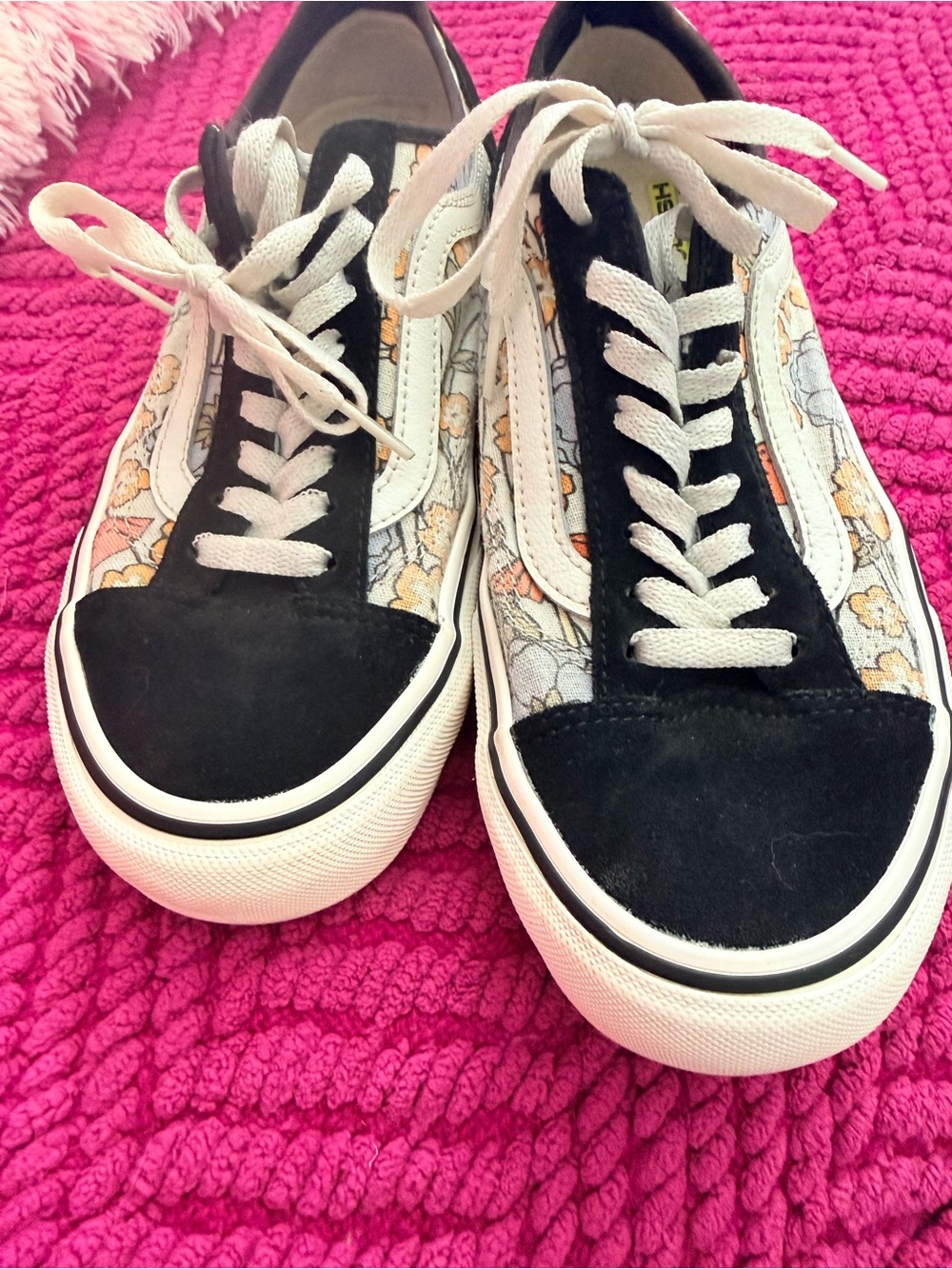 Vans Decon Floral Black Suede Old Skool low tops Unisex Sneakers W9 - Picture 2 of 9